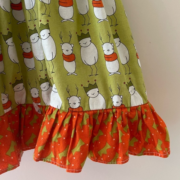 HANDMADE EUC Whimsical Mixed Prints Christmas Dres - Picture 3 of 4